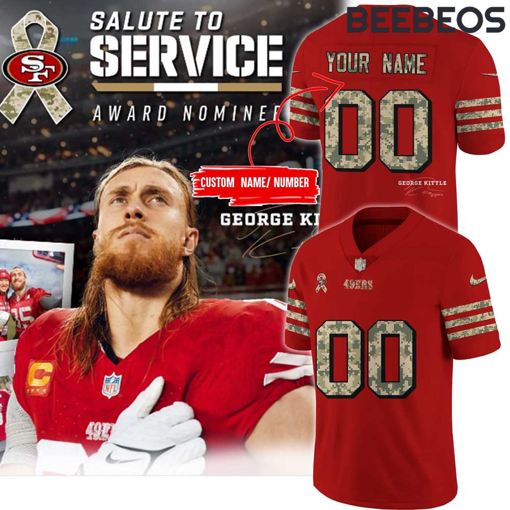 San Francisco 49ers 2024 Salute to Service George Kittle’s Signature Jersey