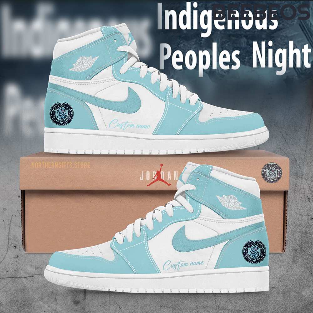 Seattle Kraken Indigenous Peoples Night Personalized Air Jordan 1 Shoes