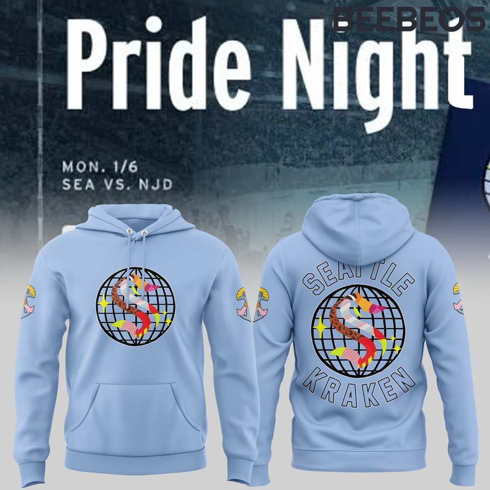 Seattle Kraken Pride Night Blue Hoodie