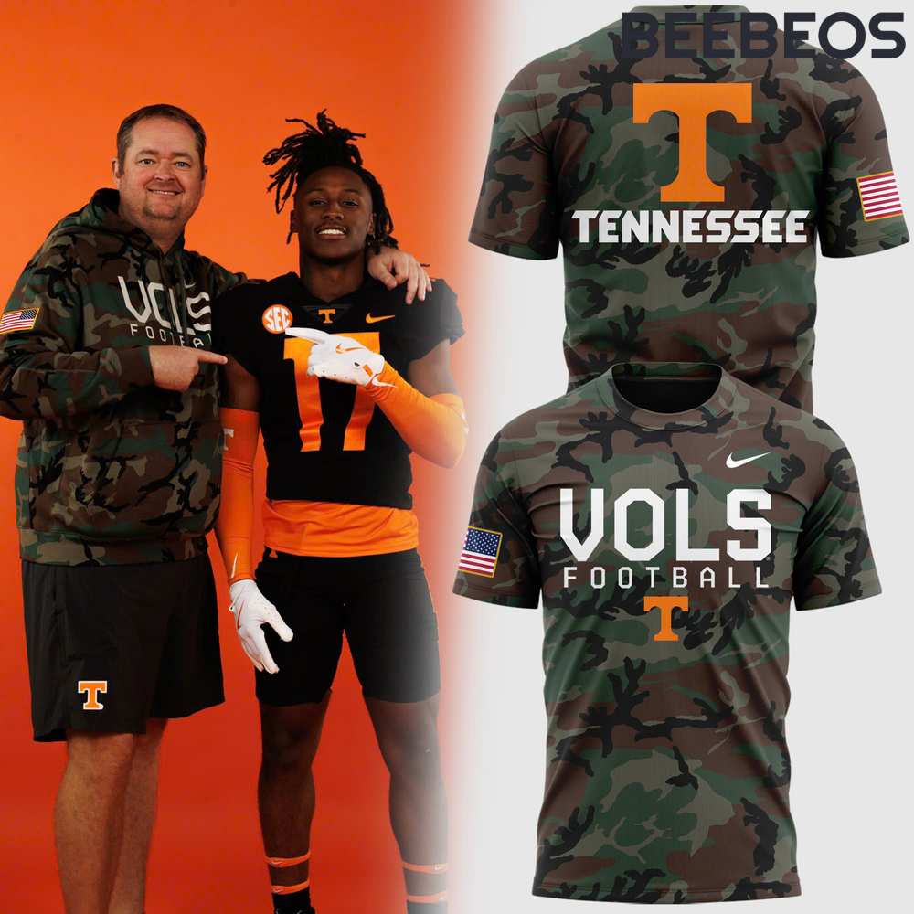 Tennessee Volunteers Salute To Service Green Camo T-Shirt