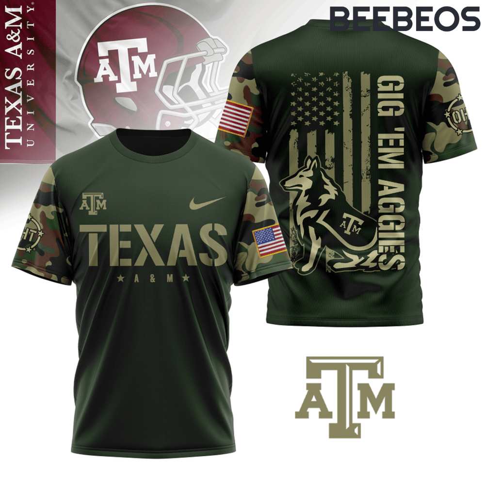 Texas A&M Aggies Camo Military T-Shirt