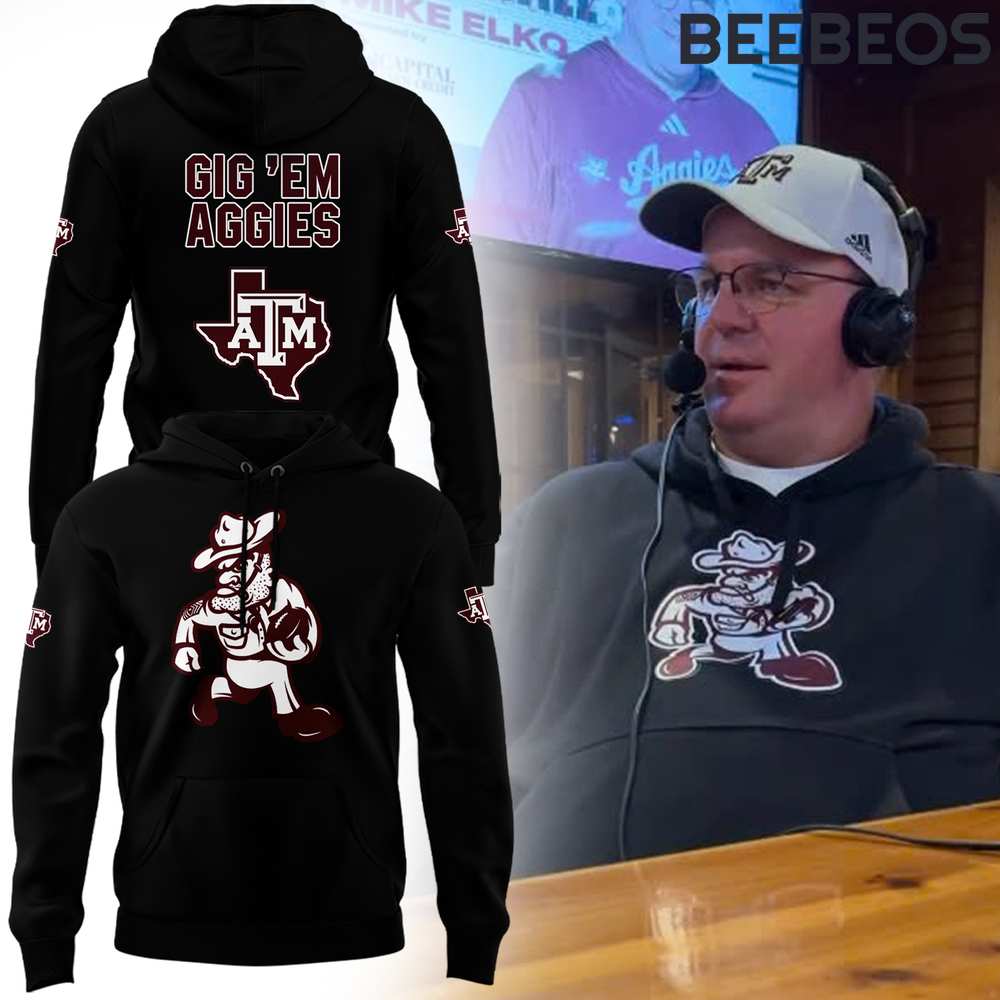 Texas A&M Aggies Coach Mike Elko Gig em Aggies Black Hoodie