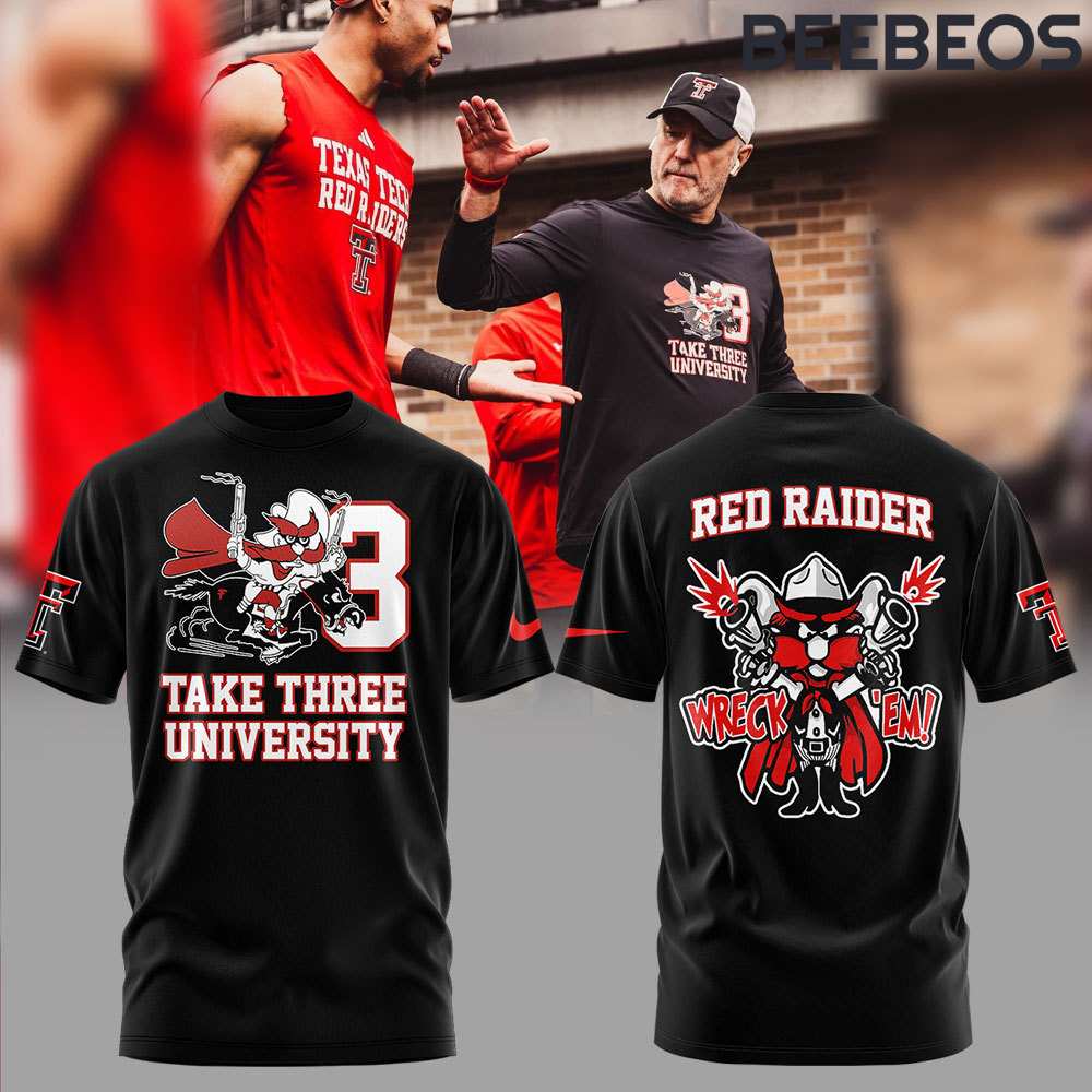 Texas Tech Football Red Raiders Black Tee