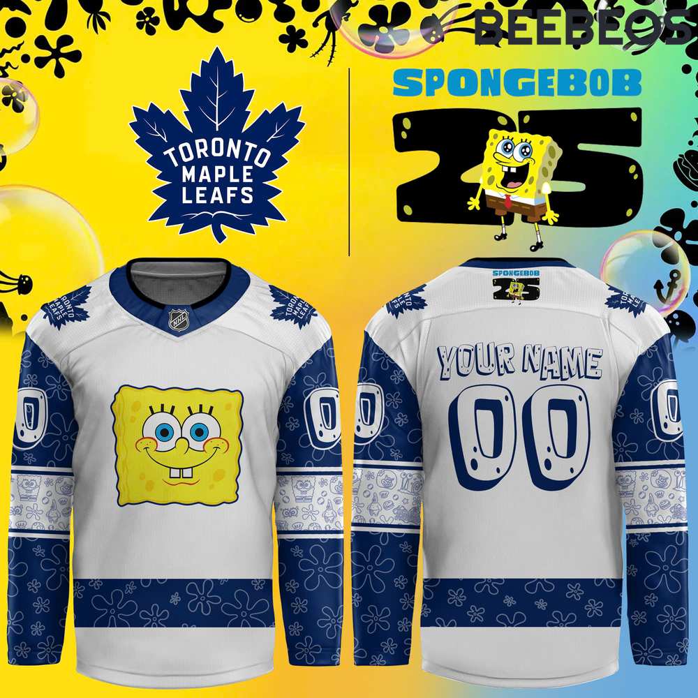 Toronto Maple Leafs x Spongebob 25th Anniversary Hockey Jersey