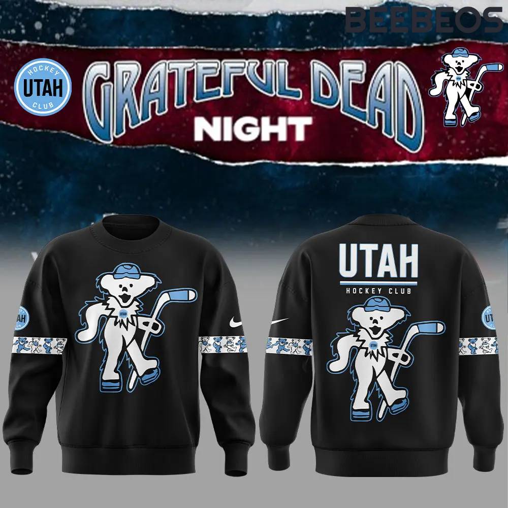 Utah Hockey Club x Grateful Dead Night Special Edition Black Sweatshirt