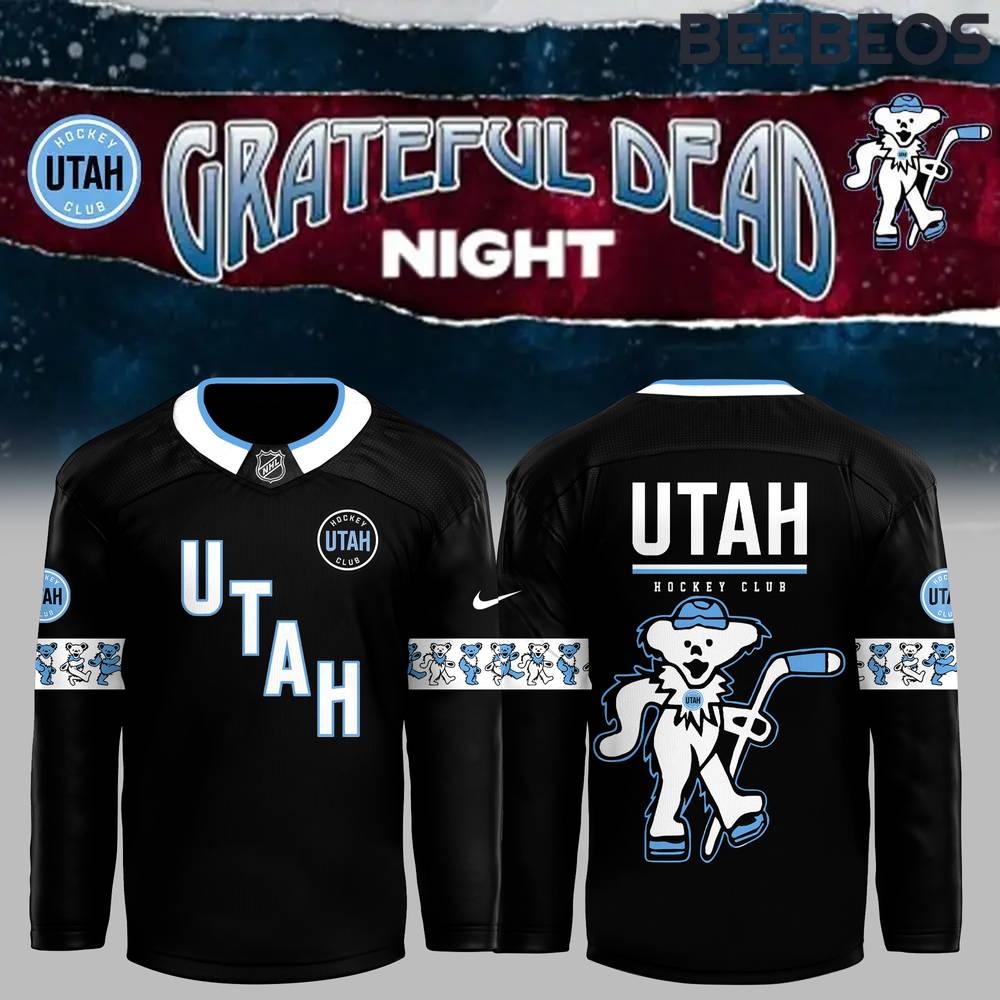 Utah Hockey Club x Grateful Dead Special Edition Black Hockey Jersey