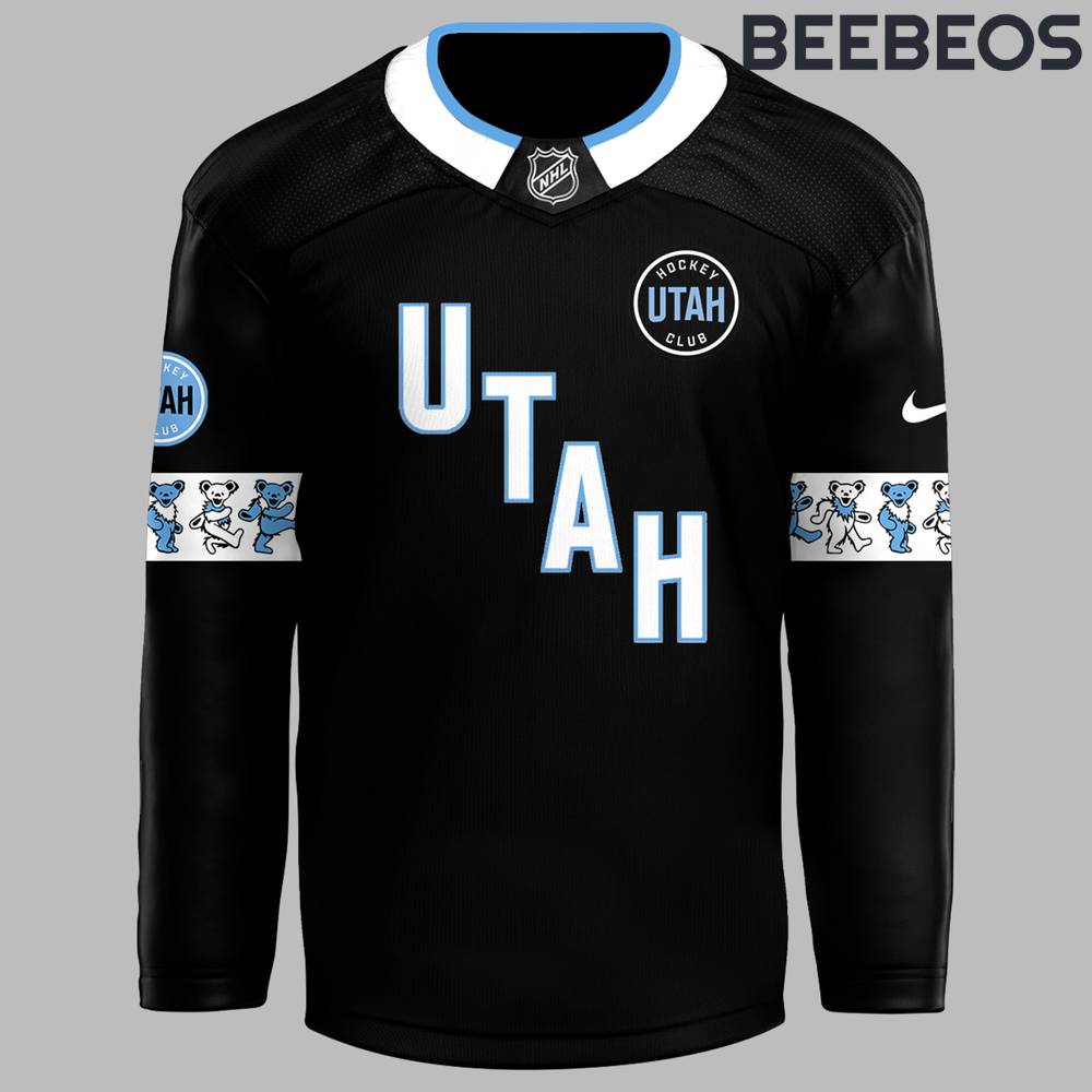 Utah Hockey Club x Grateful Dead Special Edition Black Hockey Jersey