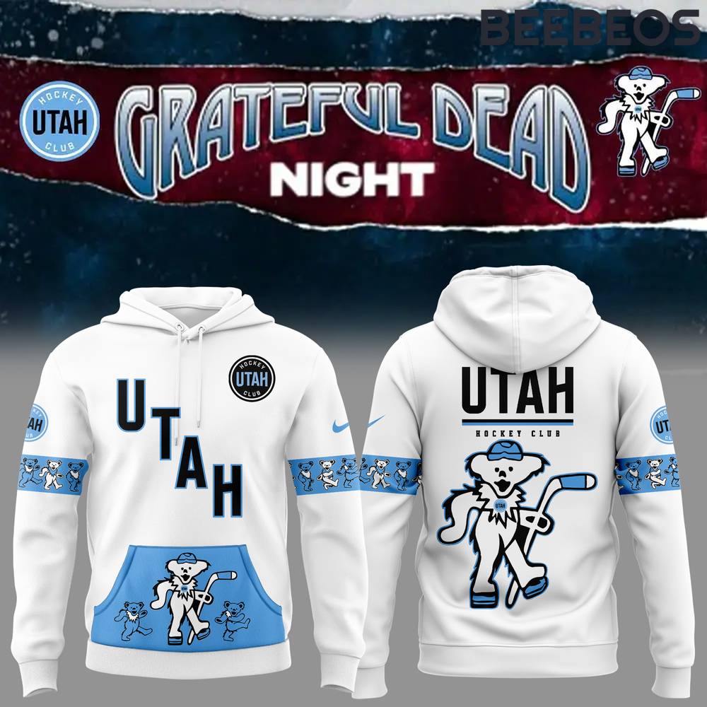 Utah Hockey Club x Grateful Dead Special Edition White Hoodie