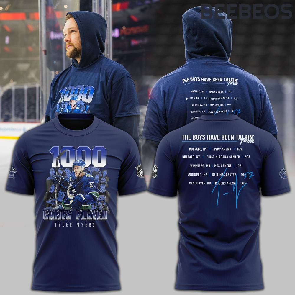 Vancouver Canucks Tyler Myers 1000 Games Played Shirt