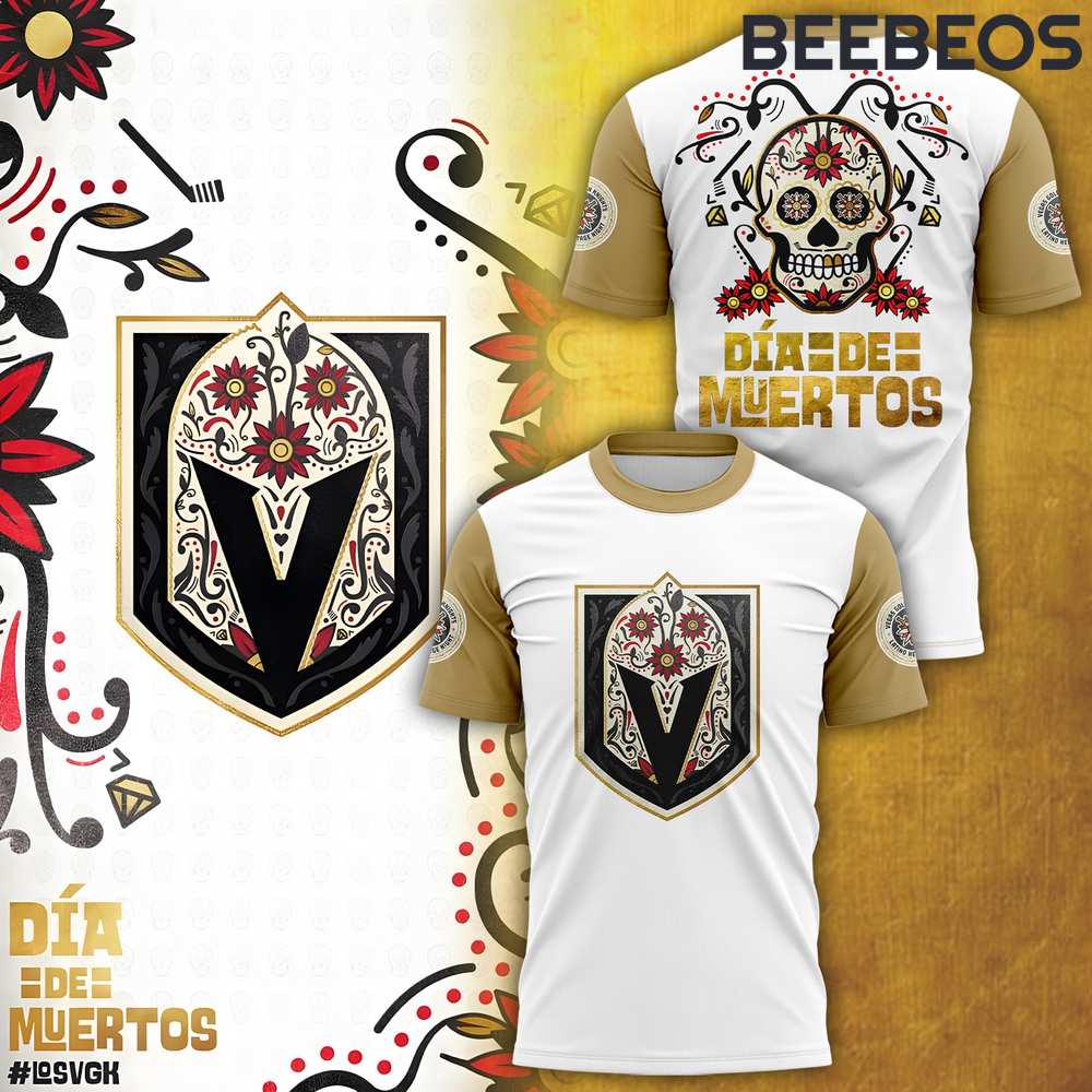 Vegas Golden Knights Dia De Los Muertos T-Shirt