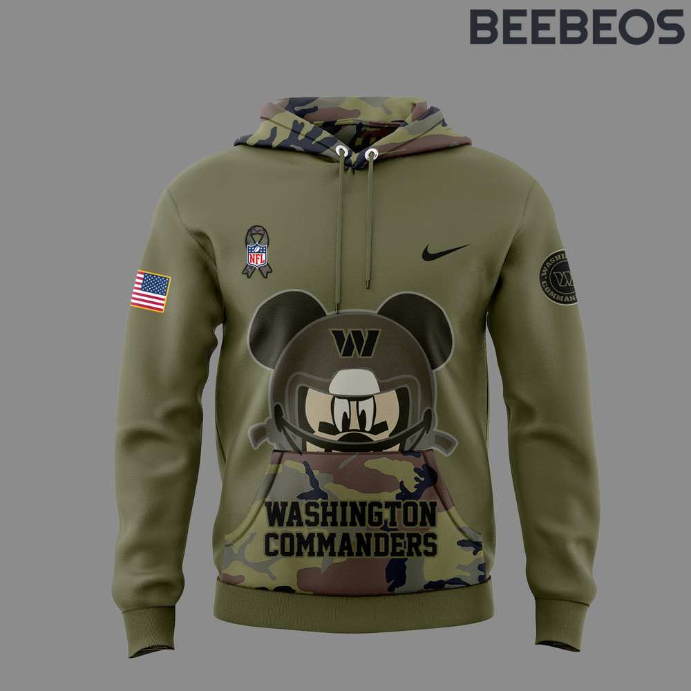 Washington Commanders x Mickey Mouse Salute to Service Camo Hoodie