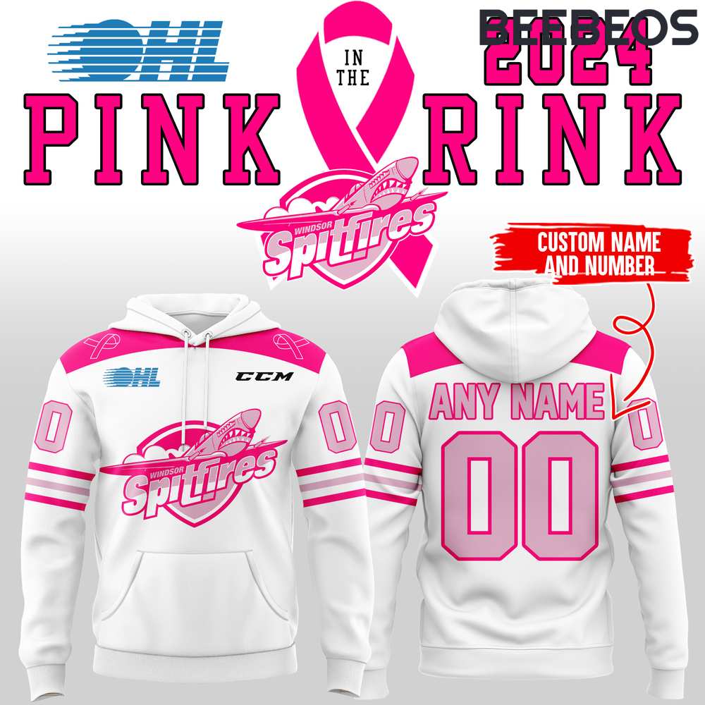 Windsor Spitfires Pink in the Rink Special Edition Hoodie