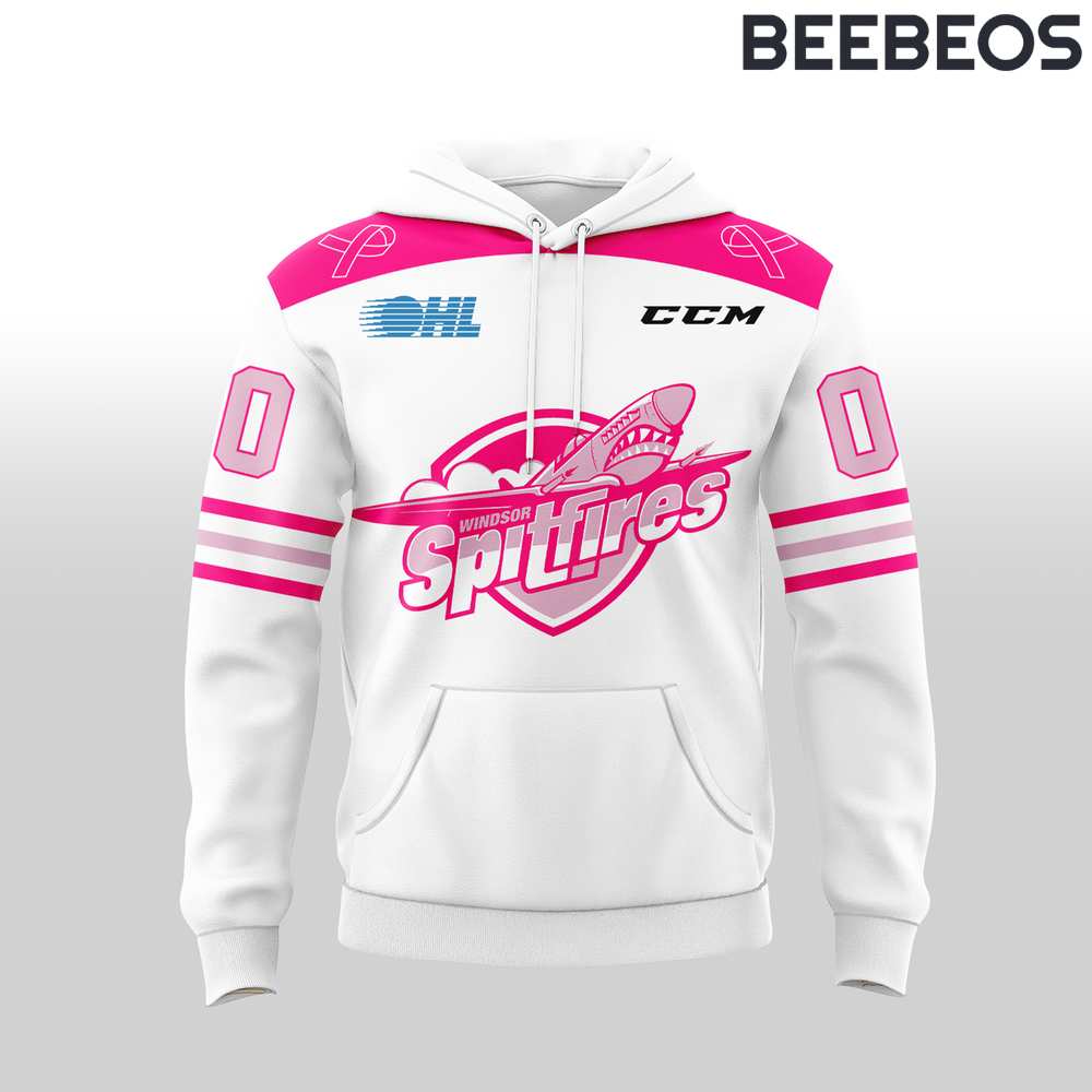 Windsor Spitfires Pink in the Rink Special Edition Hoodie