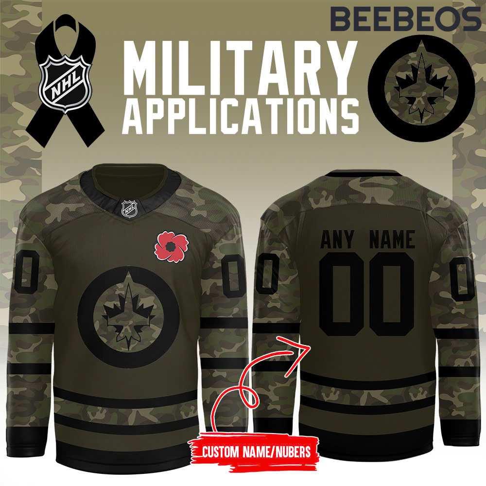 Winnipeg Jets NHL Military Appreciation Night Green Camo Hockey Jersey