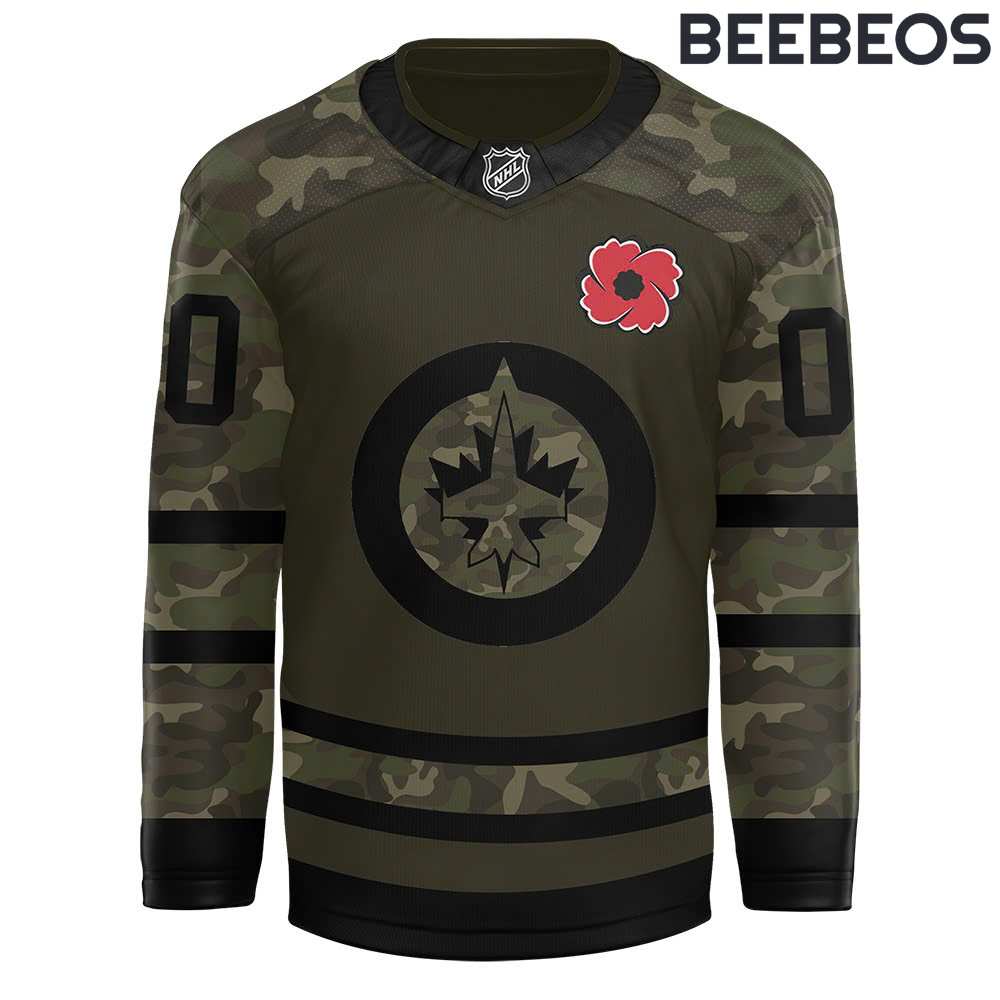 Winnipeg Jets NHL Military Appreciation Night Green Camo Hockey Jersey