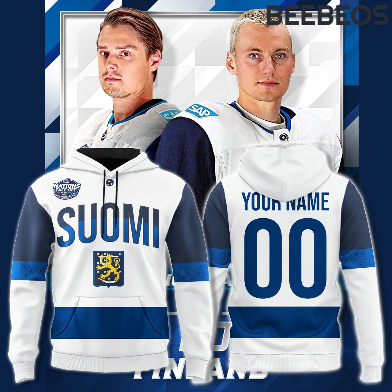 Finland National Ice Hockey Team 4 Nations Face-Off 2025 Hoodie