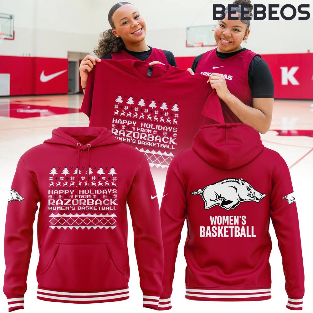 Arkansas Razorbacks Happy Holiday WBB Hoodie