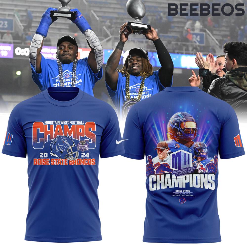 Boise State Broncos 2024 Mountain West Champions Blue Shirt