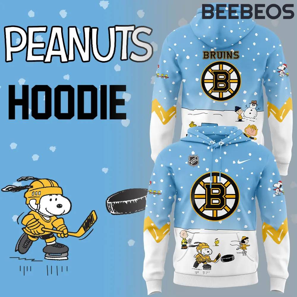 Boston Bruins Peanuts & Snoopy Night Combo Hoodie Pants Cap