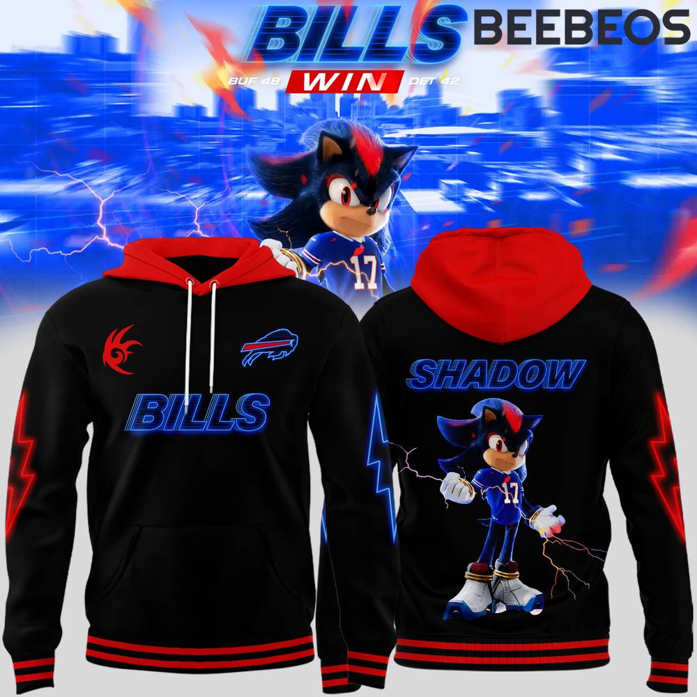 Buffalo Bills x Sonic 3 Shadow the Hedgehog Black Hoodie