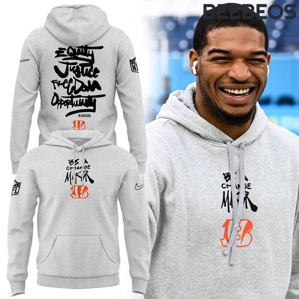 Cincinnati Bengals Be A Change Maker NFL Grey Hoodie