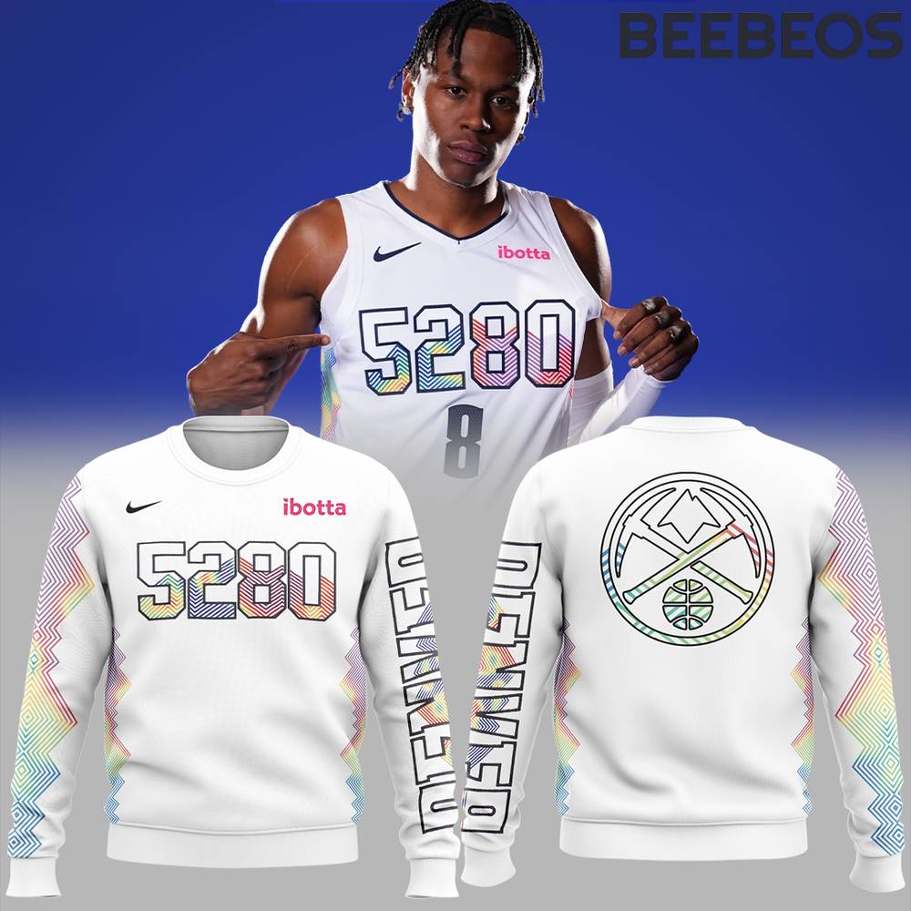 Denver Nuggets City Edition White Sweatshirt