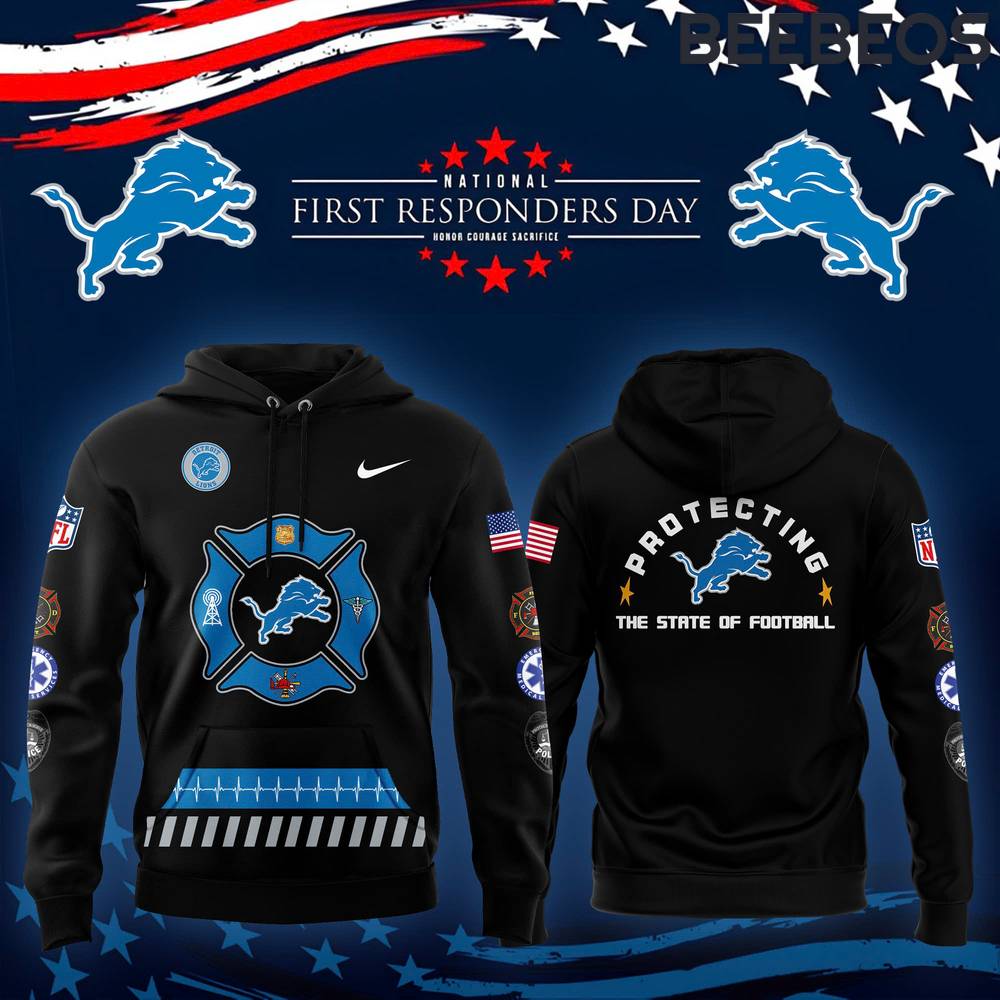 Detroit Lions 2024 First Responders Day Limited Edition Black Hoodie