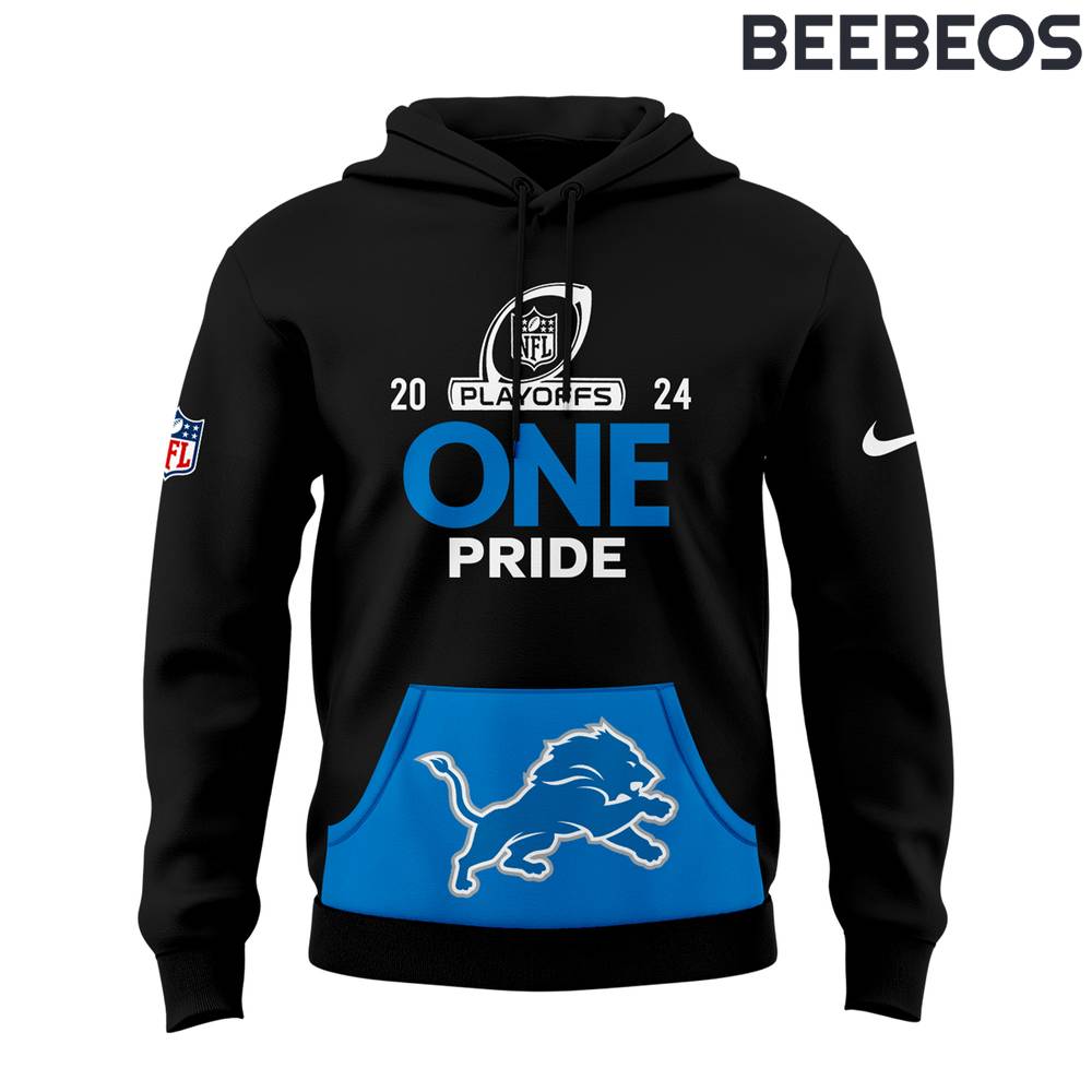 Detroit Lions Play Offs 2024 One Pride Black Hoodie