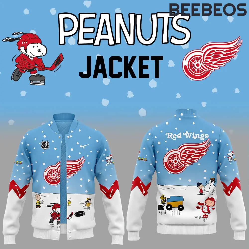 Detroit Red Wings Peanuts & Snoopy Night Baseball Jacket