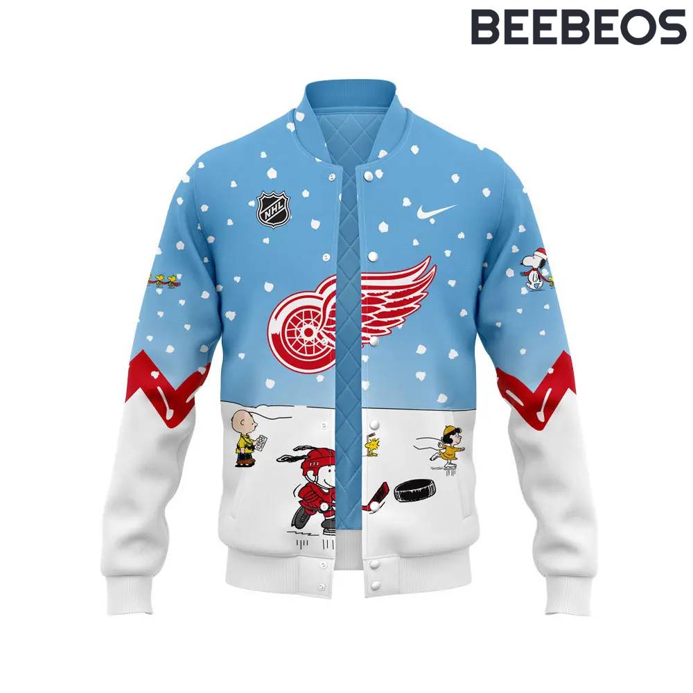 Detroit Red Wings Peanuts & Snoopy Night Baseball Jacket