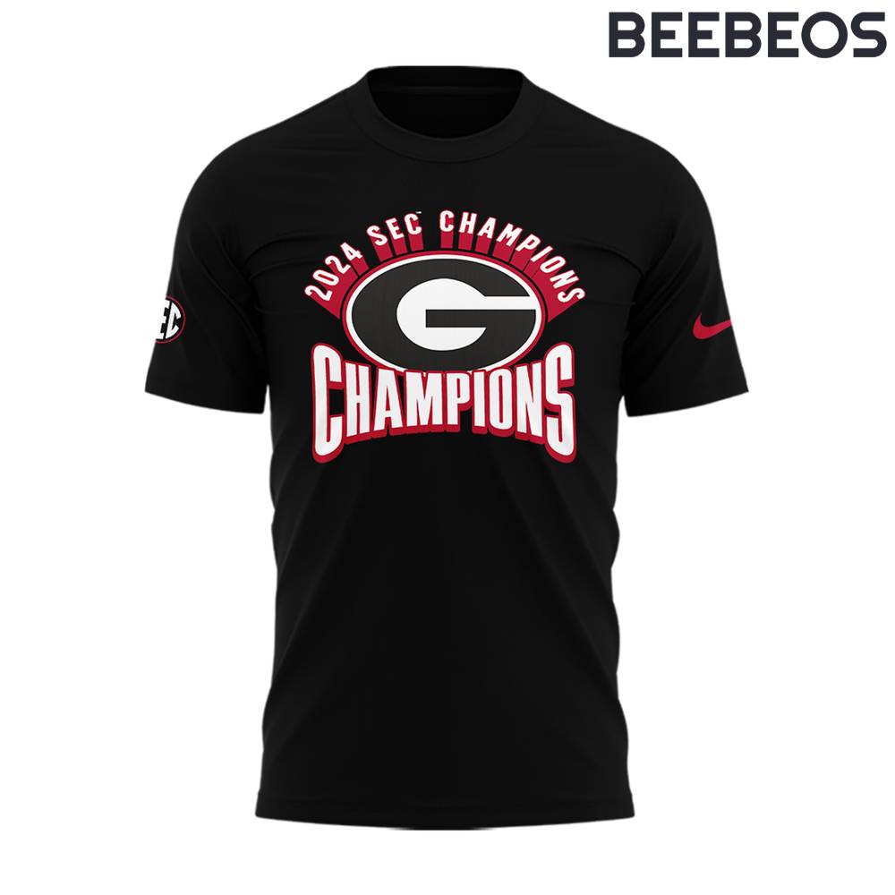 Georgia Bulldogs 2024 SEC Champions Top Dawgs Black Tee