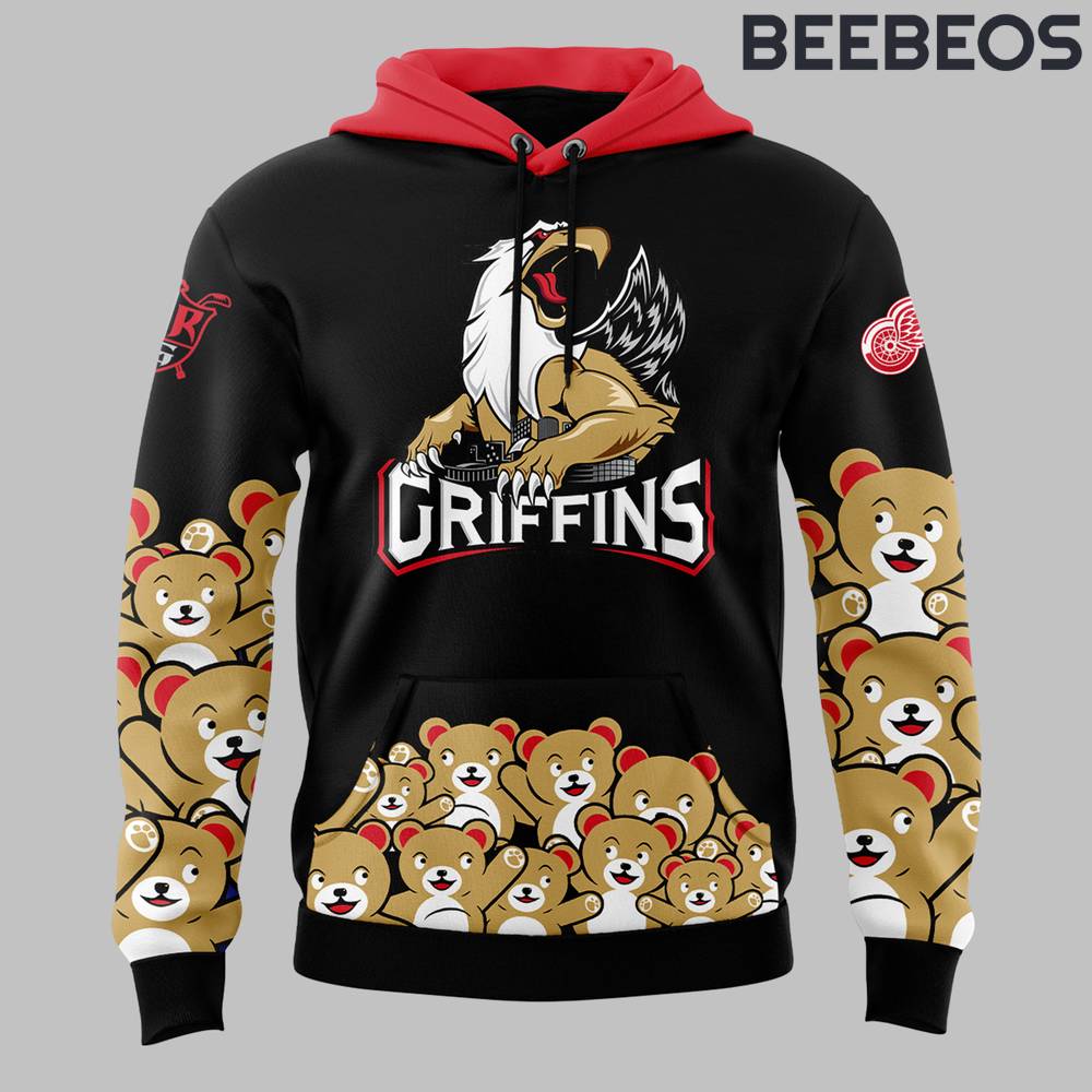 Grand Rapids Griffins x Teddy Bear Toss Black Hoodie