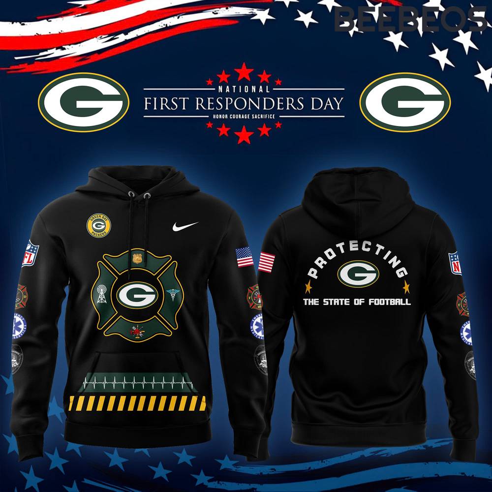 Green Bay Packers 2024 First Responders Day Limited Edition Black Hoodie