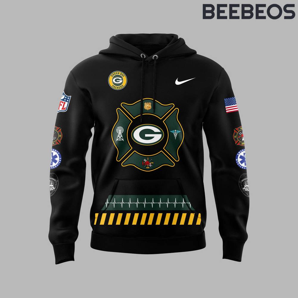 Green Bay Packers 2024 First Responders Day Limited Edition Black Hoodie