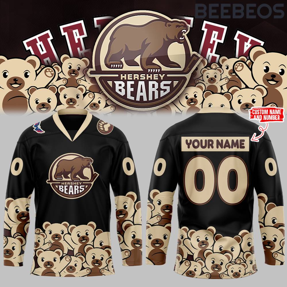 Hershey Bears x Teddy Bear Toss AHL Special Edition Black Hockey Jersey