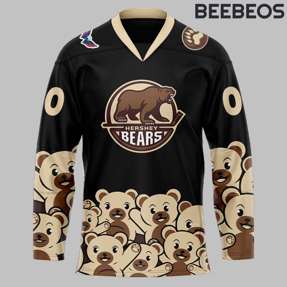 Hershey Bears x Teddy Bear Toss AHL Special Edition Black Hockey Jersey