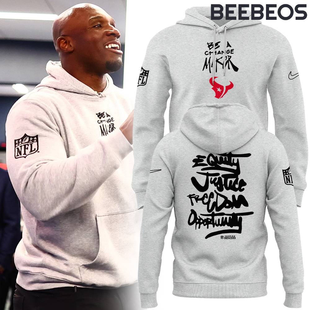 Houston Texans NFL Be A Change Maker Grey Hoodie