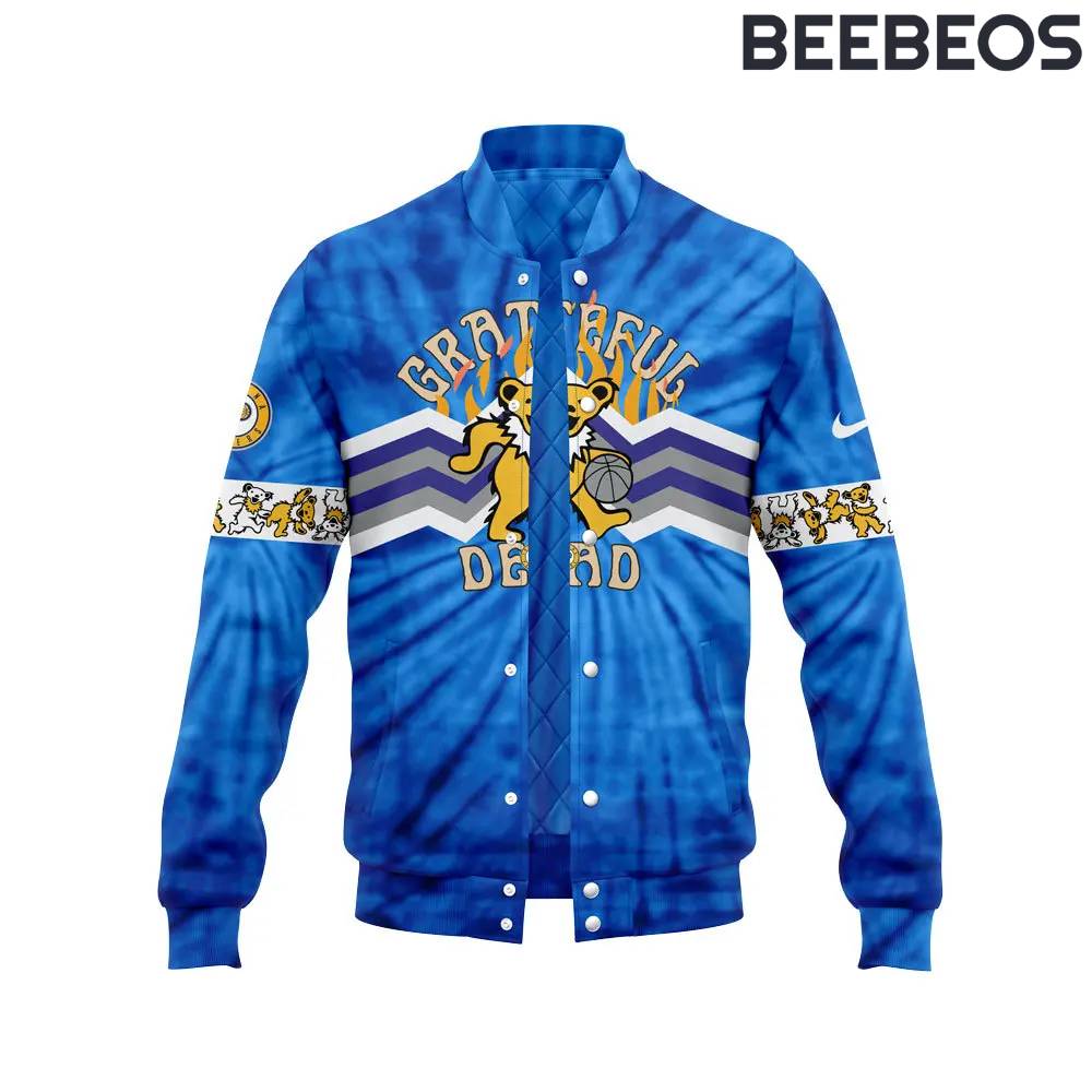 Indiana Pacers Grateful Dead Night Blue Baseball Jacket