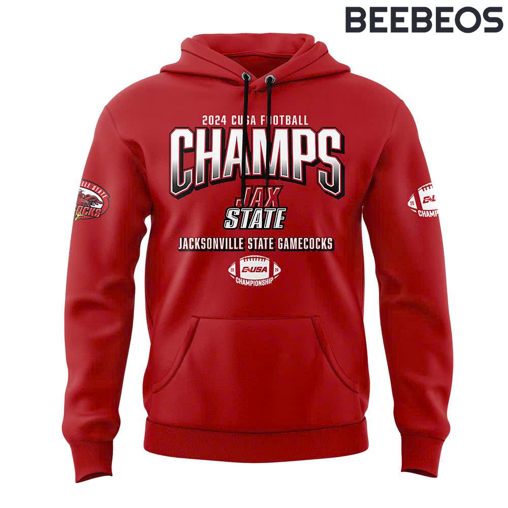 Jacksonville State Gamecocks 2024 Conference USA Champions Red Hoodie