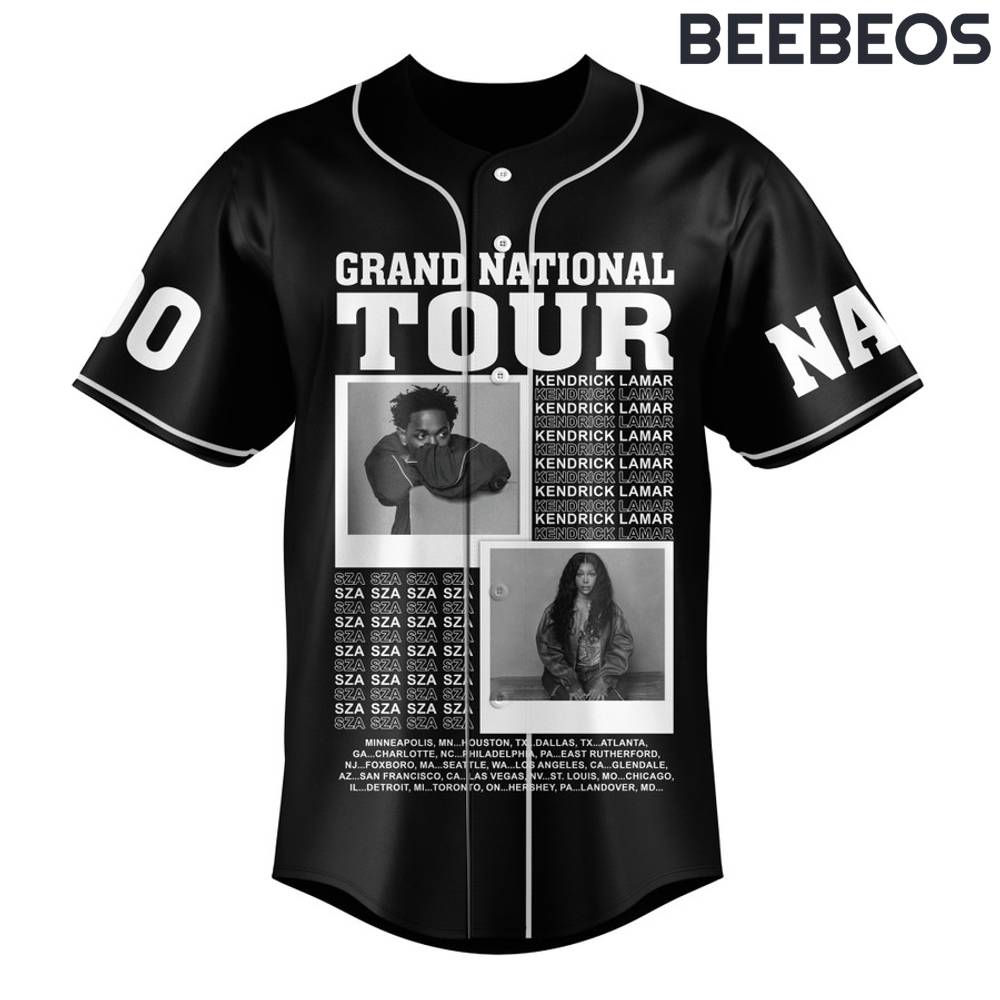 Kendrick Lamar x SZA Grand National Tour 2024 Baseball Jersey