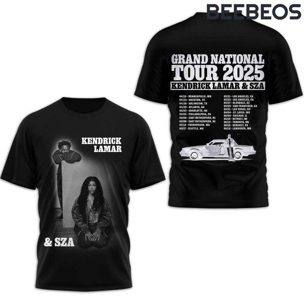 Kendrick Lamar x SZA Grand National Tour 2024 Black Tee