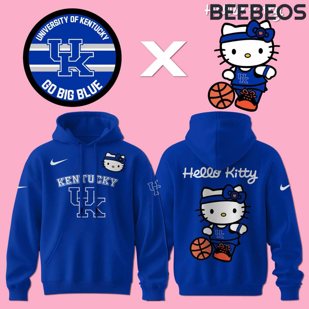 Kentucky Wildcats Basketball x Hello Kitty Blue Hoodie