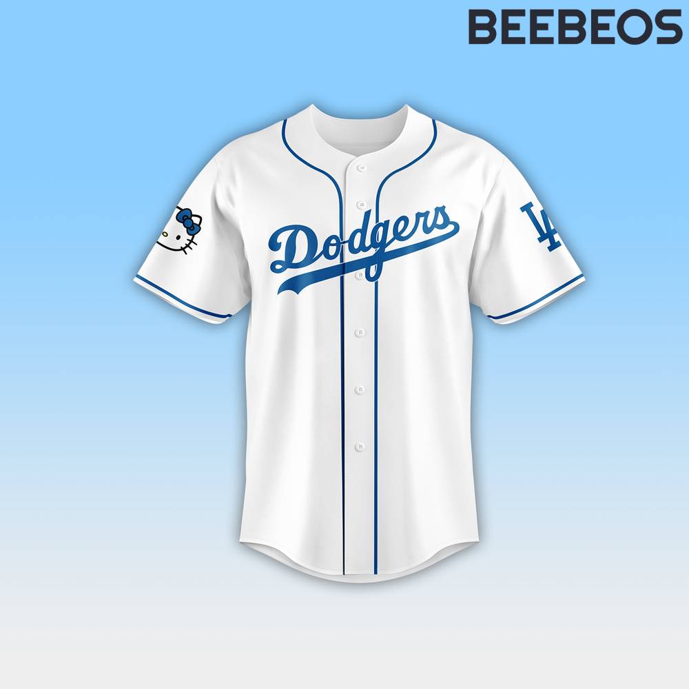 Los Angeles Dodgers MLB Bruno Mars x Hello Kitty Collab Baseball Jersey