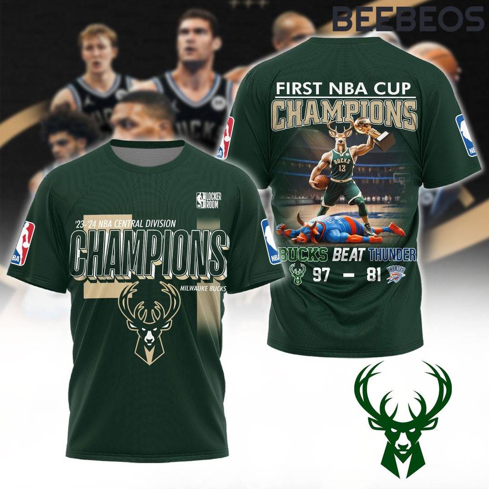 Milwaukee Bucks First NBA Cup Champions T-Shirt