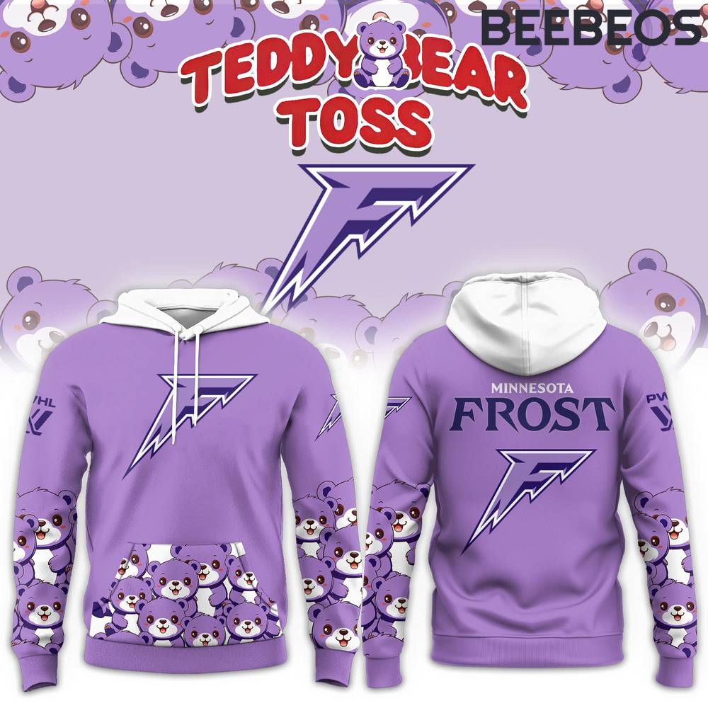 Minnesota Frost Teddy Bear Toss Special Edition Purple Hoodie