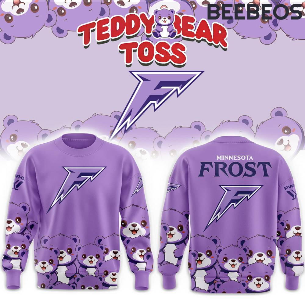 Minnesota Frost Teddy Bear Toss Special Edition Purple Sweatshirt