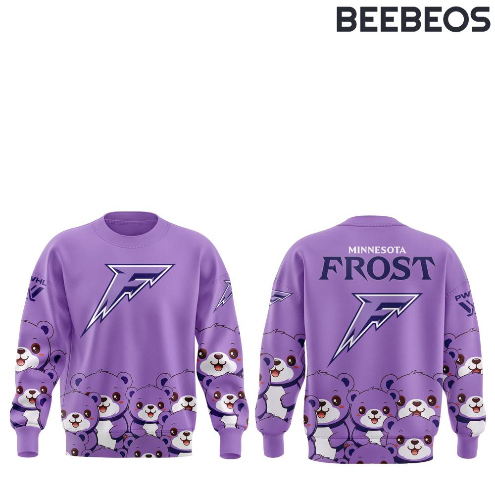 Minnesota Frost Teddy Bear Toss Special Edition Purple Sweatshirt