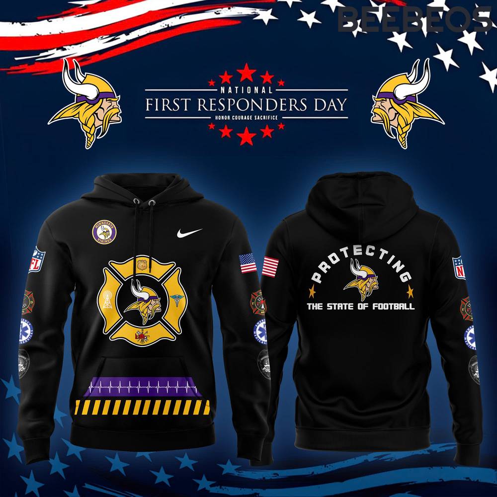 Minnesota Vikings 2024 First Responders Day Limited Edition Black Hoodie