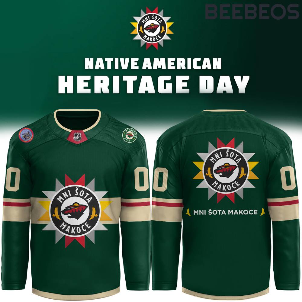 Minnesota Wild NHL Native American Heritage Green Hockey Jersey