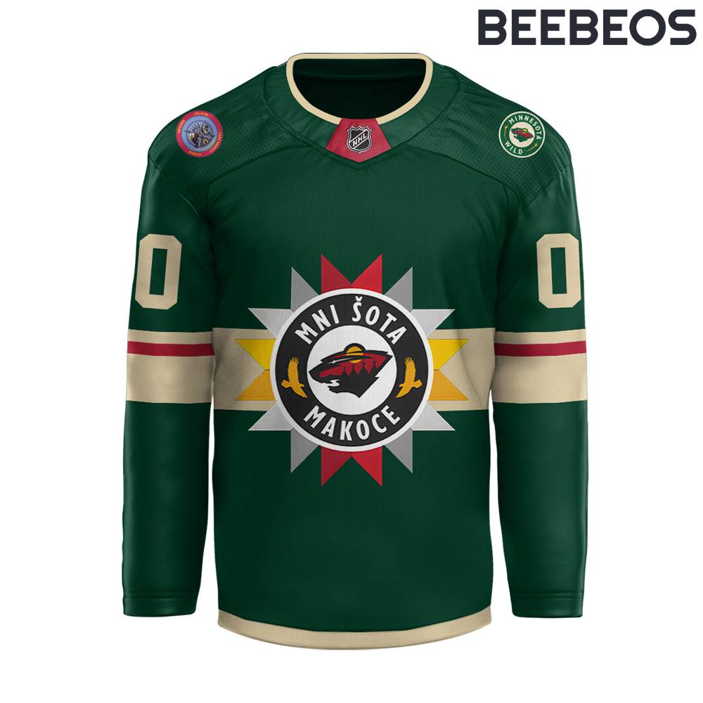 Minnesota Wild NHL Native American Heritage Green Hockey Jersey